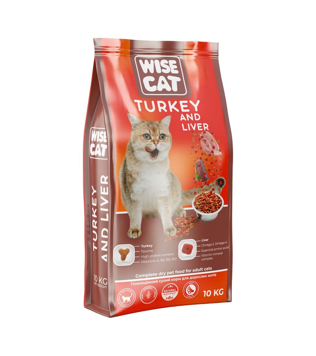 Корм для кошек сухой Wise Cat Индейка и печень 10 кг (37202657) Корм для кошек сухой Wise Cat Индейка и печень 10 кг (37202657)