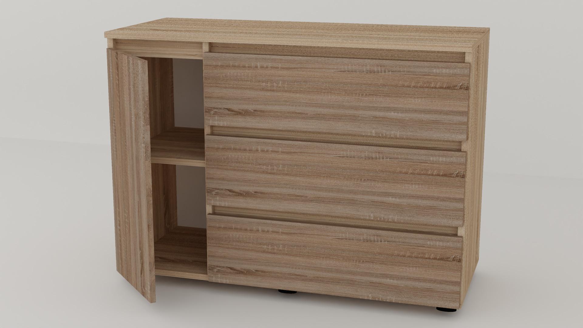 Комод Алекса СН-13/55 105х55х75 см Дуб сонома трюфель/Дуб сонома