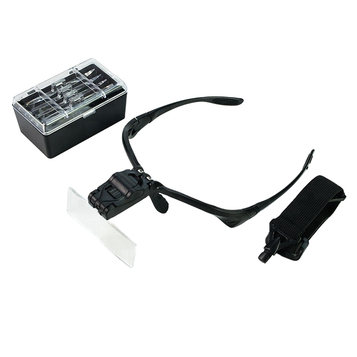 Лупа-окуляри бінокулярна 9892B з 2LED підсвічуванням 5 лінз 1X/1,5Х/2Х/2,5Х/3,5Х Black (160410) - фото 3 Лупа-окуляри бінокулярна 9892B з 2LED підсвічуванням 5 лінз 1X/1,5Х/2Х/2,5Х/3,5Х Black (160410) - фото 3