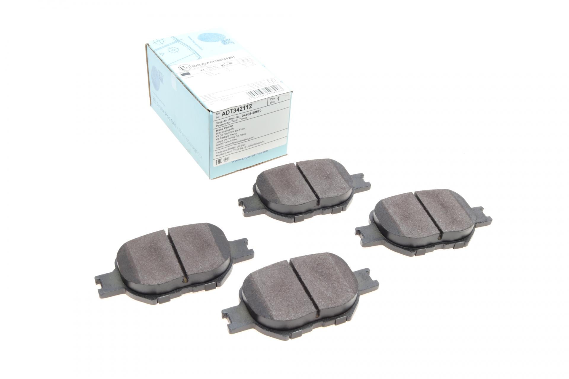 Колодки тормозные передние BLUE PRINT ADT342112 Toyota Corolla 01-07/Matrix 02-04/Celica 99-05