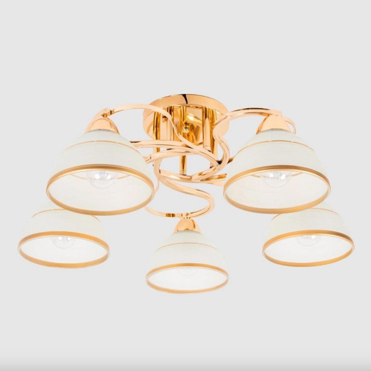 Люстра стельова Sirius на 5 плафонів 8080/5 Золотистий (Л 8080/5)