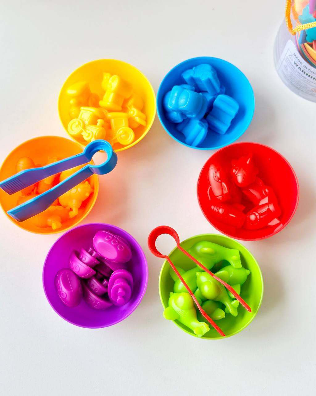 Развивающая игра Сортер Монтессори по цвету FD2188 с пинцетами и тарелочками Транспорт (1905286894) - фото 3 Развивающая игра Сортер Монтессори по цвету FD2188 с пинцетами и тарелочками Транспорт (1905286894) - фото 3