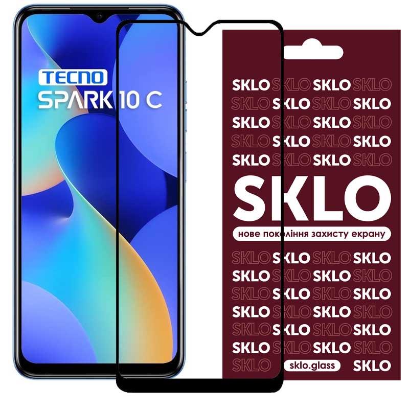 Защитное стекло противоударное SKLO 3D full glue для TECNO Spark 10C Черный (00000065313_1)