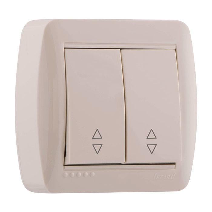 Выключатель двухклавишный Lezard Demet проходной 711-0300-106 Кремовый (27550513)