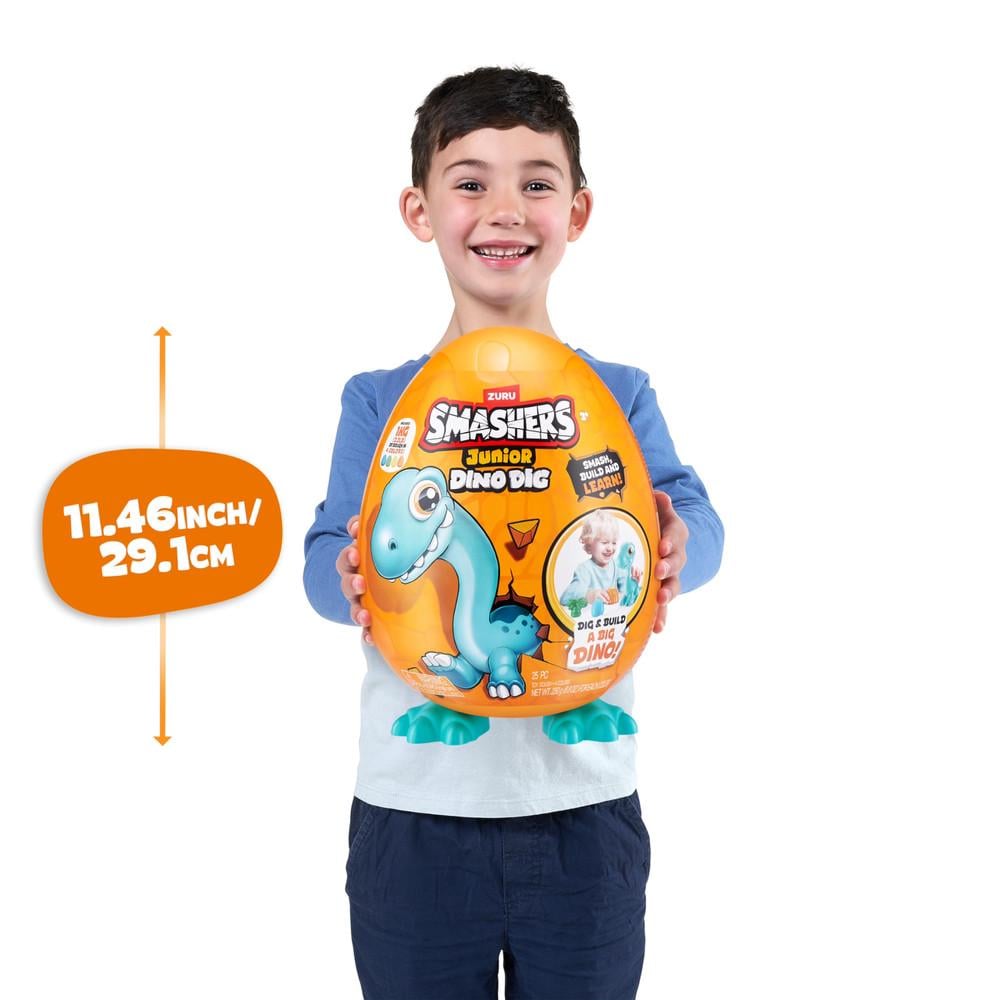 Ігровий набір з динозавром Тирексом та тестом для ліплення Zuru Smashers Junior Dino Dig Large Egg T-Rex - фото 4 Ігровий набір з динозавром Тирексом та тестом для ліплення Zuru Smashers Junior Dino Dig Large Egg T-Rex - фото 4