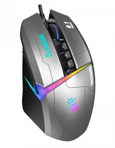 Компьютерная мышка оптическая BLOODY W60 Max Gun USB MAX BC3332-A 100-10000 dpi RGB подсветка 5 режимов 10 кнопок ножки Серый (2881183224)