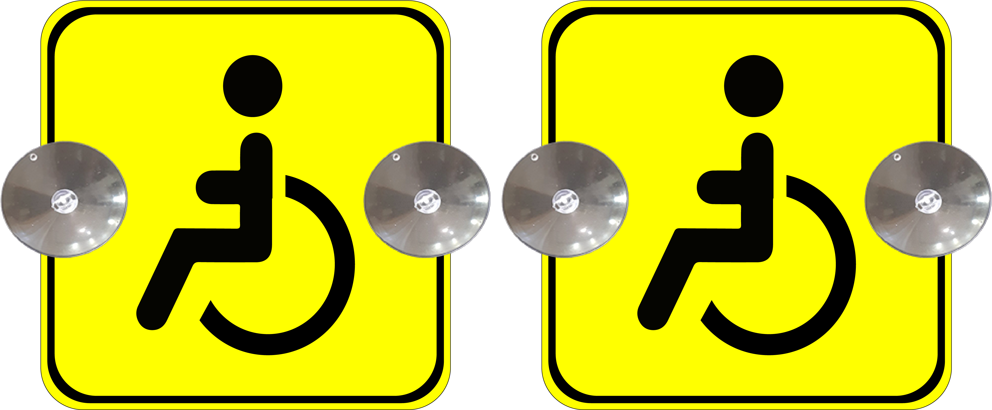 Набор знаков на авто Лицо с инвалидностью на 2 присосках 2 шт.