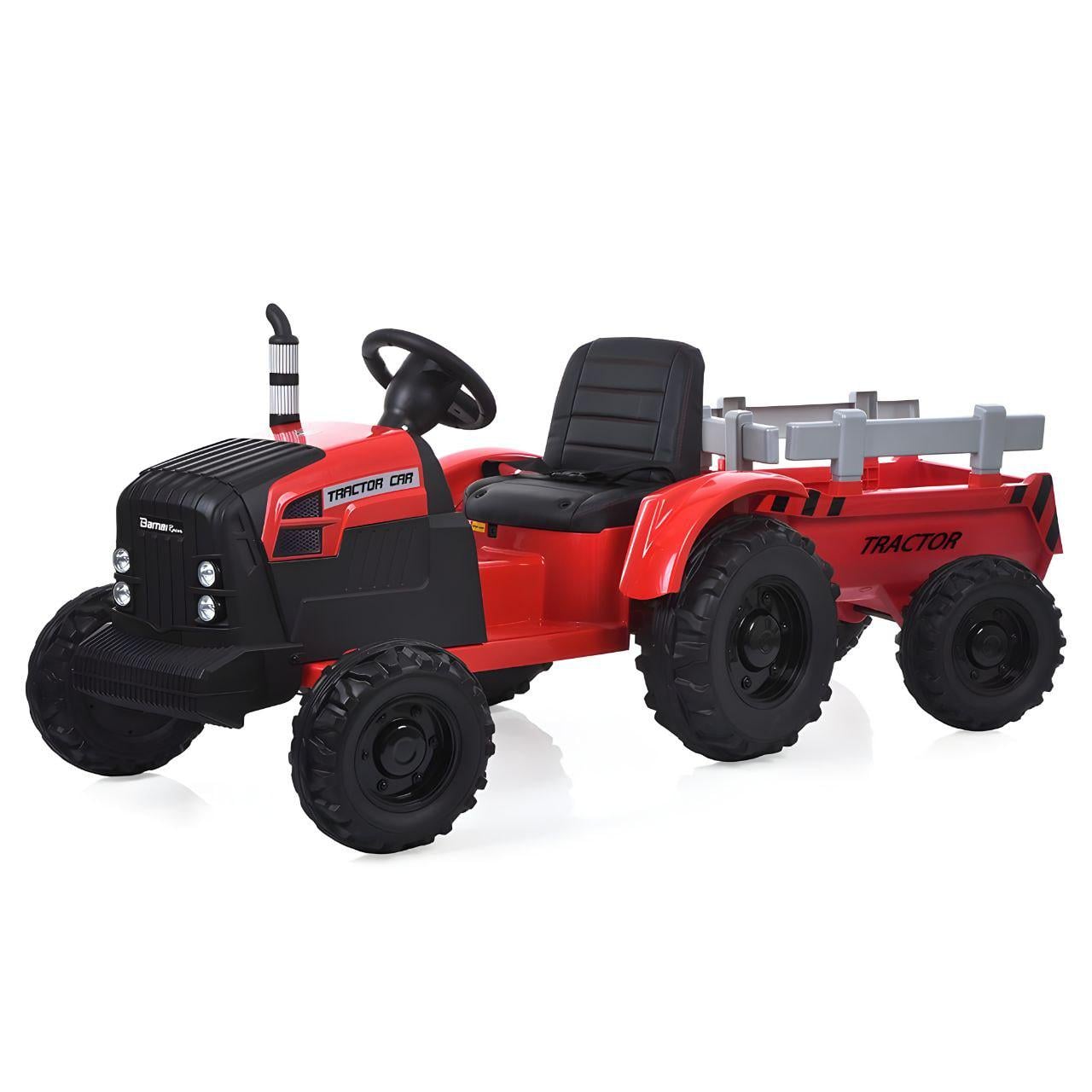 Детский электротрактор Bambi Racer M6285EBLR-3 с прицепом 2 мотора 45W 24V 9AH пульт 2.4G колеса EVA кожа Красный (38257460)
