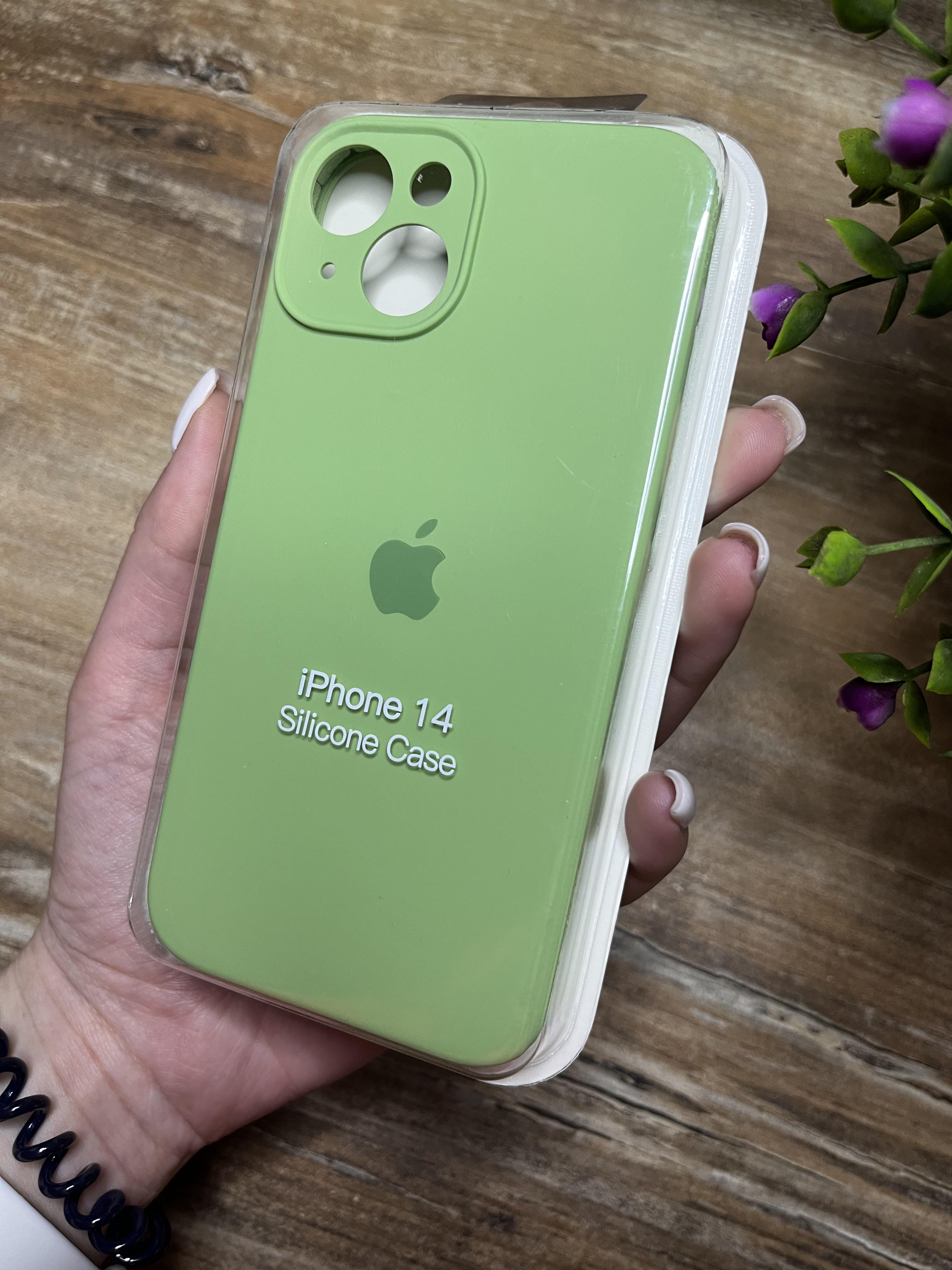 Чехол накладка на iPhone (Айфон) 14 закрытый низ и закрытая камера silicone case full camera Apple