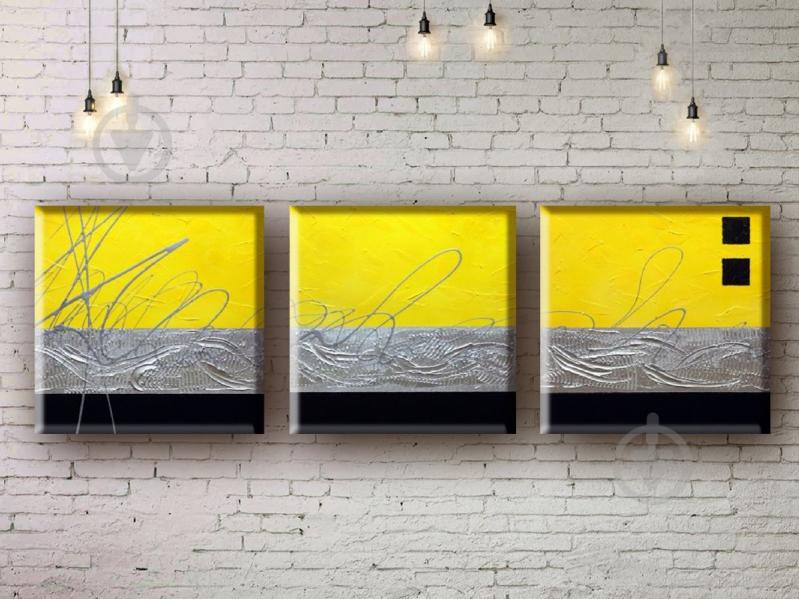 Модульная картина акрилом абстракция ArtStar MHM17_3_063 размер 45 х 135 см