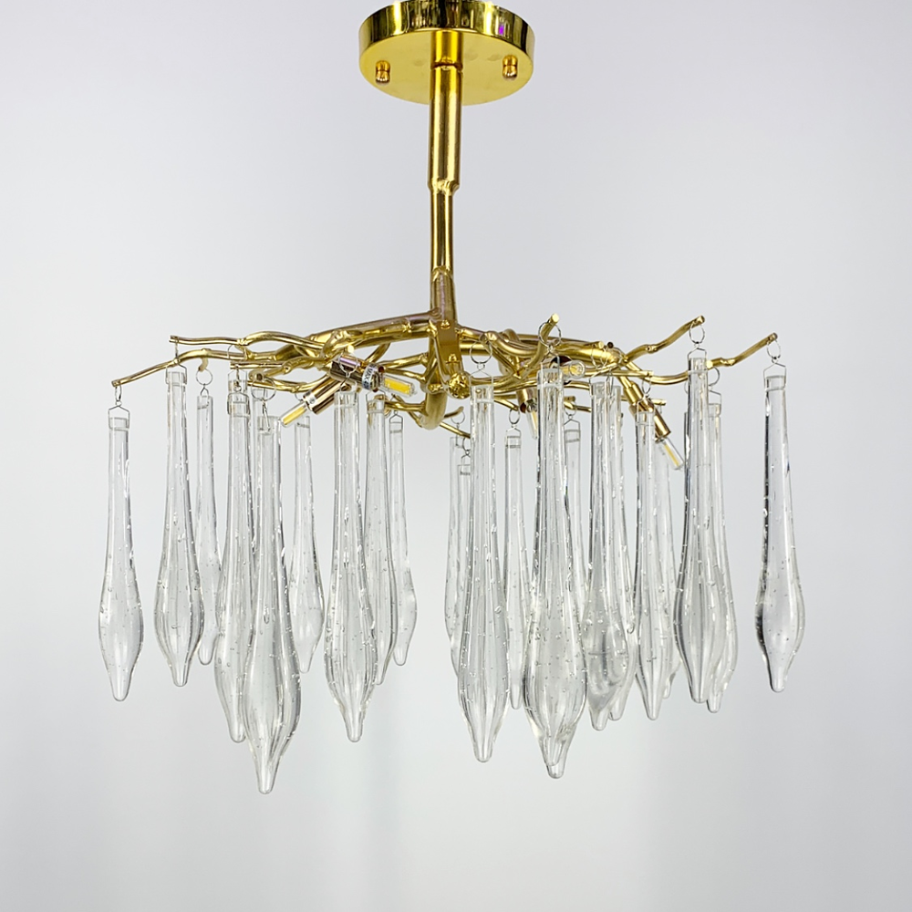 Люстра завораживающая с двумя вариантами подвесов Золотой/Прозрачный (Y18)