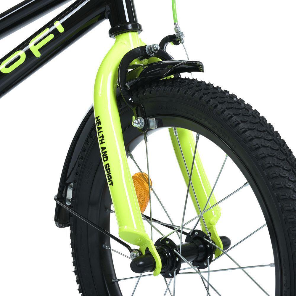 Дитячий велосипед PROF1 Prime 16" з багажником Чорно-салатовий - фото 4 Дитячий велосипед PROF1 Prime 16" з багажником Чорно-салатовий - фото 4