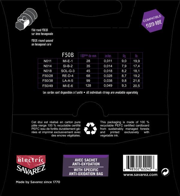 Струны для электрогитары Savarez Focus F50B 11-49 (127016) - фото 2 Струны для электрогитары Savarez Focus F50B 11-49 (127016) - фото 2