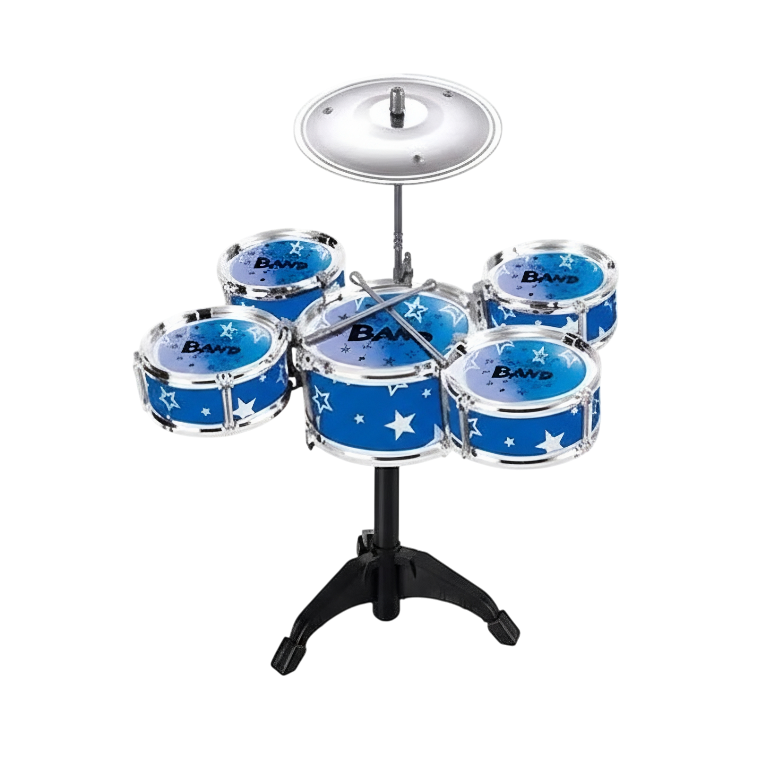 Дитяча барабанна установка TH 336-3 в коробці 5 барабанів металевий диск 2 палички 37х24х47 см Синій Дитяча барабанна установка TH 336-3 в коробці 5 барабанів металевий диск 2 палички 37х24х47 см Синій