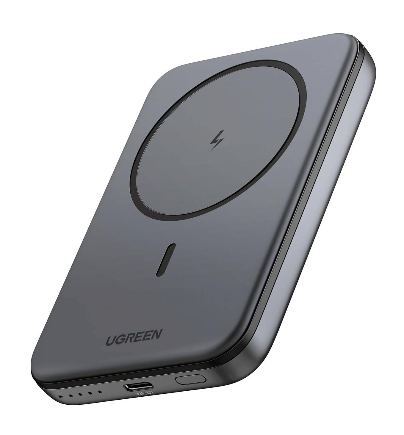 Повербанк магнитный Magsafe Ugreen PB561 10000mAh 20Вт с беспроводной зарядкой для iPhone17/16/15/14/13/12 Series Black (MK001093)