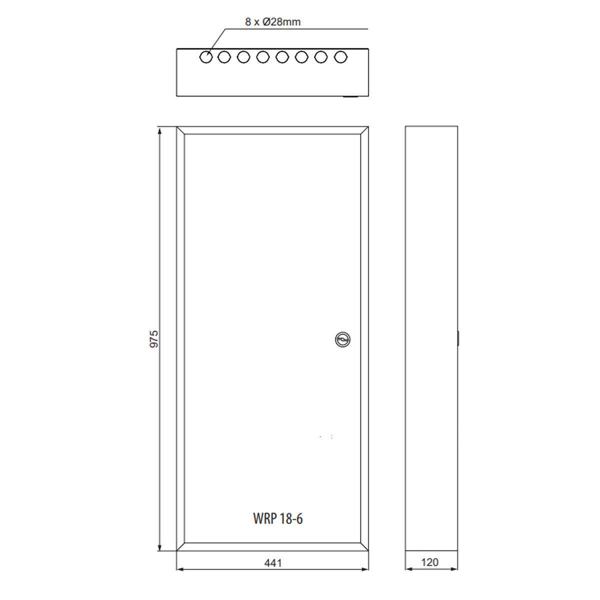 Щит розподільний ETI WRP18-6 108 модулів IP30 навісний металевий 975х441х120 мм (1101386) - фото 2 Щит розподільний ETI WRP18-6 108 модулів IP30 навісний металевий 975х441х120 мм (1101386) - фото 2