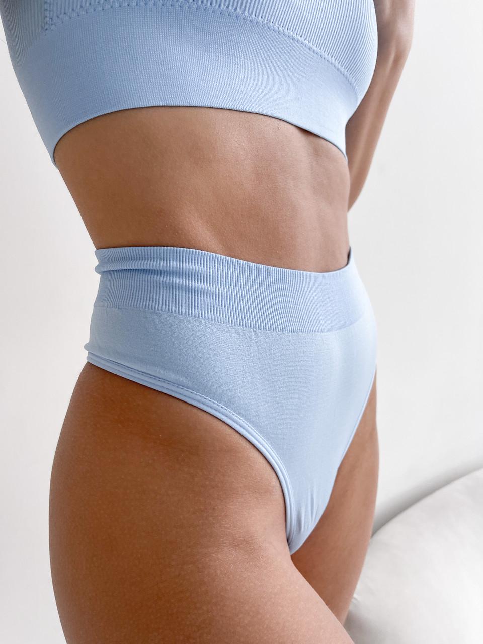 Комплект женского нижнего белья Nova Vega трусики/топ с чашками XS-S Голубой (506633-0016) - фото 7 Комплект женского нижнего белья Nova Vega трусики/топ с чашками XS-S Голубой (506633-0016) - фото 7