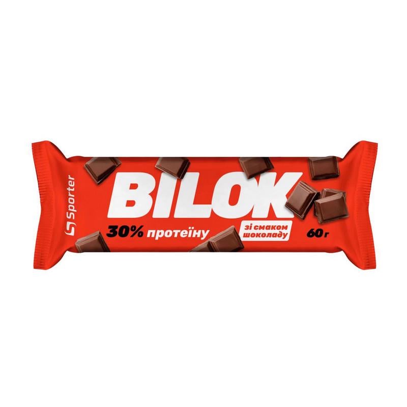 Протеиновый батончик 18 г білка Sporter Bilok 30% 60 г Шоколад