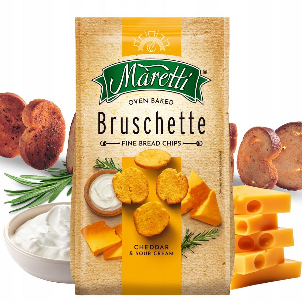Брускетты Maretti Bruschette Cheddar&Sour Cream XXL 140 г