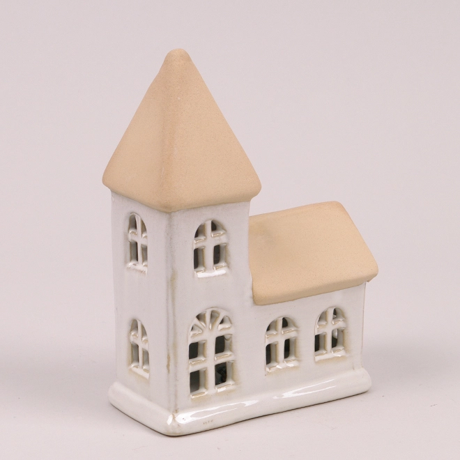 Домик керамический с подсветкой 18 см (LE46-32067-1LY)