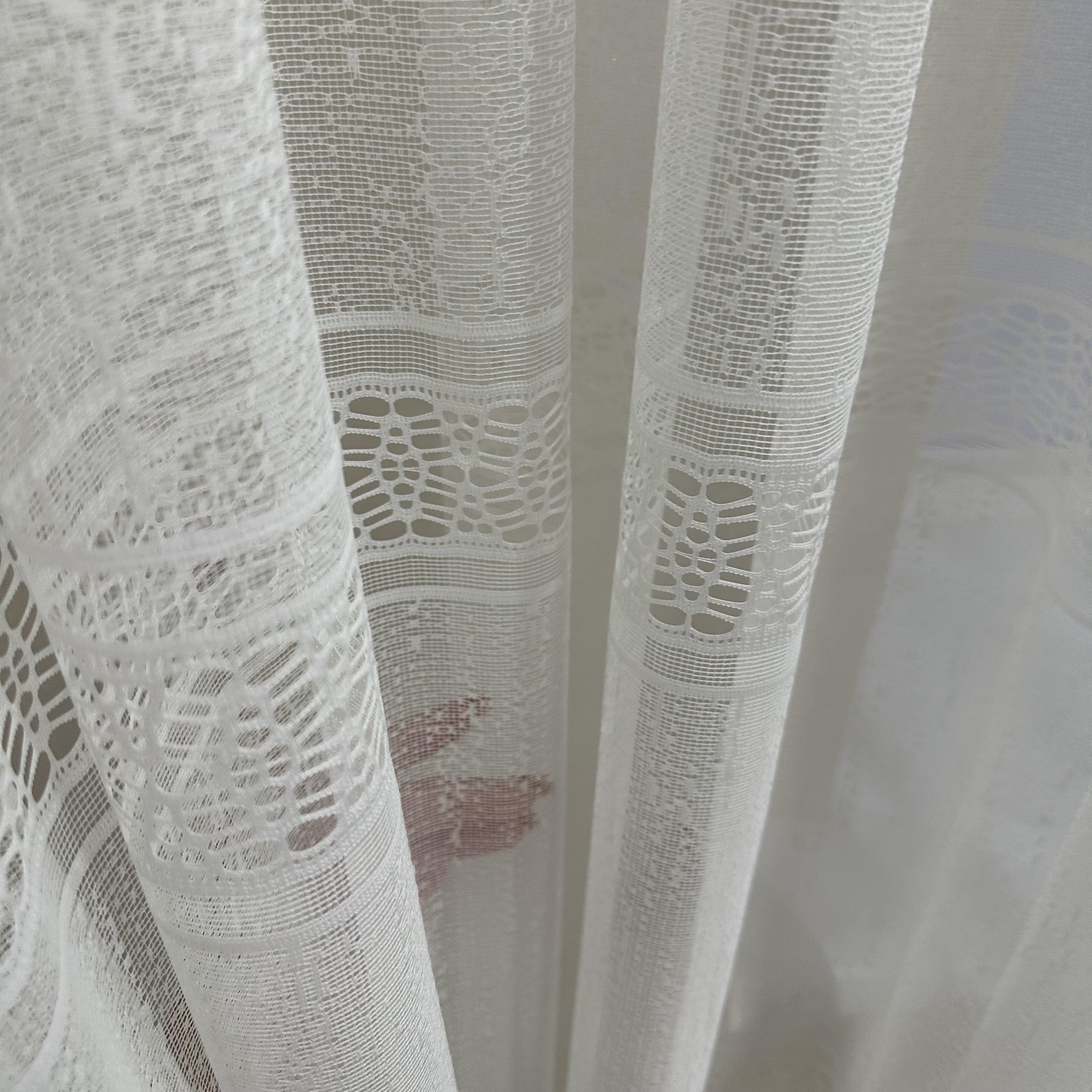 Тюль жаккард готова з візерунком 300х270 см на тасьмі 6 см 2 ряди петель Молочний (ТПМ-3) - фото 4 Тюль жаккард готова з візерунком 300х270 см на тасьмі 6 см 2 ряди петель Молочний (ТПМ-3) - фото 4