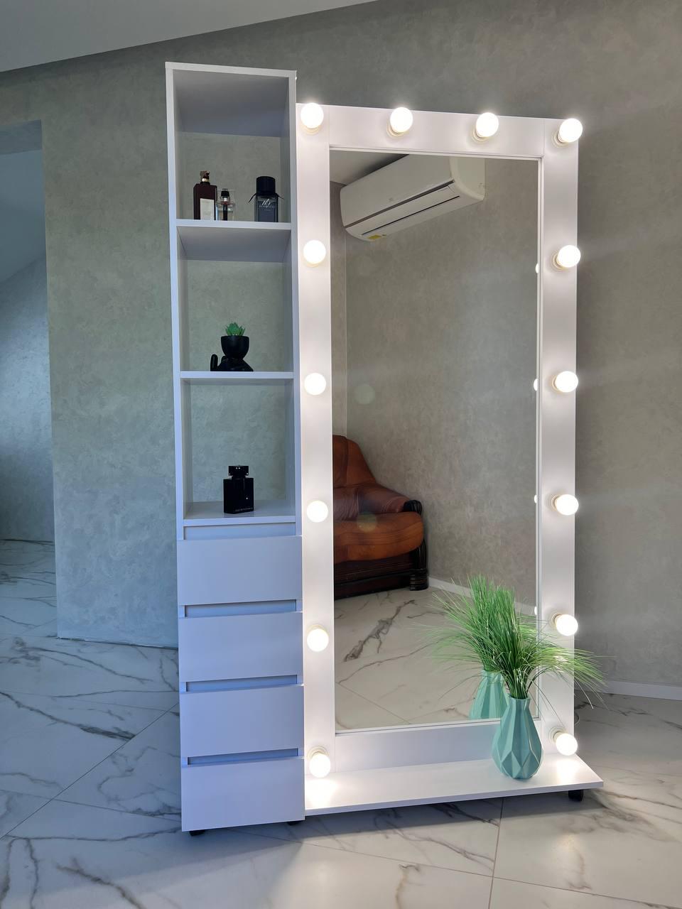 Зеркало Beauty Pro в полный рост 180х110х35 см Белый