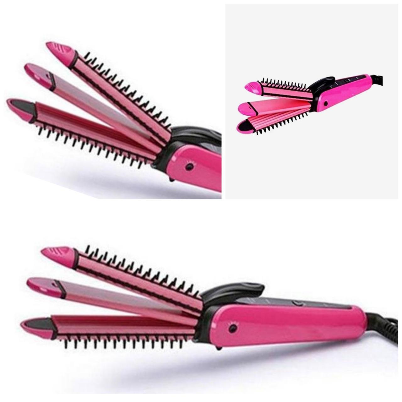 Плойка-утюжок гофре для волосся Nova NHC-8890 3в1 Рожевий (27731) - фото 4 Плойка-утюжок гофре для волосся Nova NHC-8890 3в1 Рожевий (27731) - фото 4