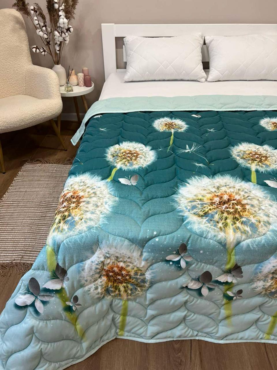 Ковдра літня двостороння з малюнком євро 200x220 см Бірюзова (27480935) - фото 3 Ковдра літня двостороння з малюнком євро 200x220 см Бірюзова (27480935) - фото 3