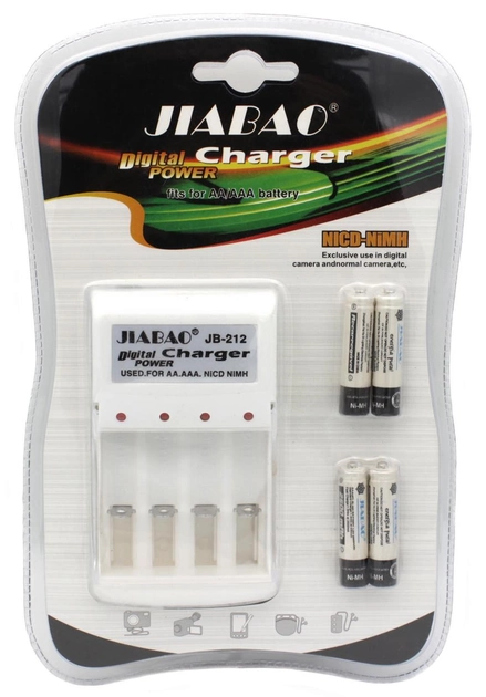 Зарядний Jiabao JB-212 з акумуляторами 4500 mAh (14421159) - фото 1