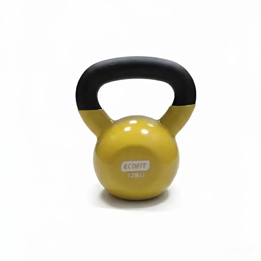 Гиря металлическая с виниловым покрытием Ecofit MD2201 PVC/Iron противоударная 12 кг Желтый (2894450611)