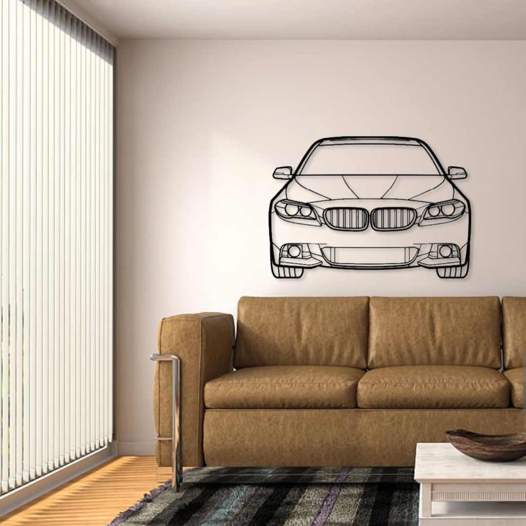 Декор на стену авто BMW F10 2014 из металла 120 см (auto147)