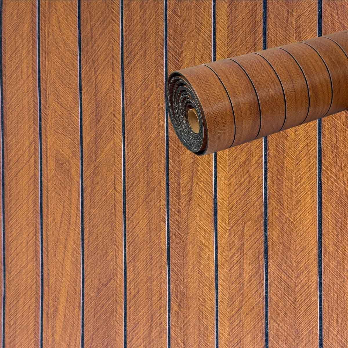 3D-рейка самоклеющаяся виниловая Шпон 600x2800x3 мм Светло-коричневый (989)