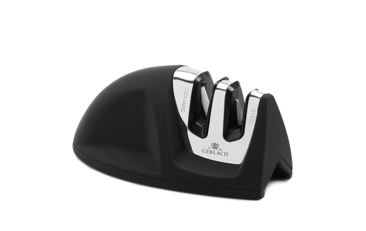 Точилка для ножів Gerlach Smart з дворівневим заточуванням карбід і кераміка 9,5x5,1 см Чорний (2526479065)