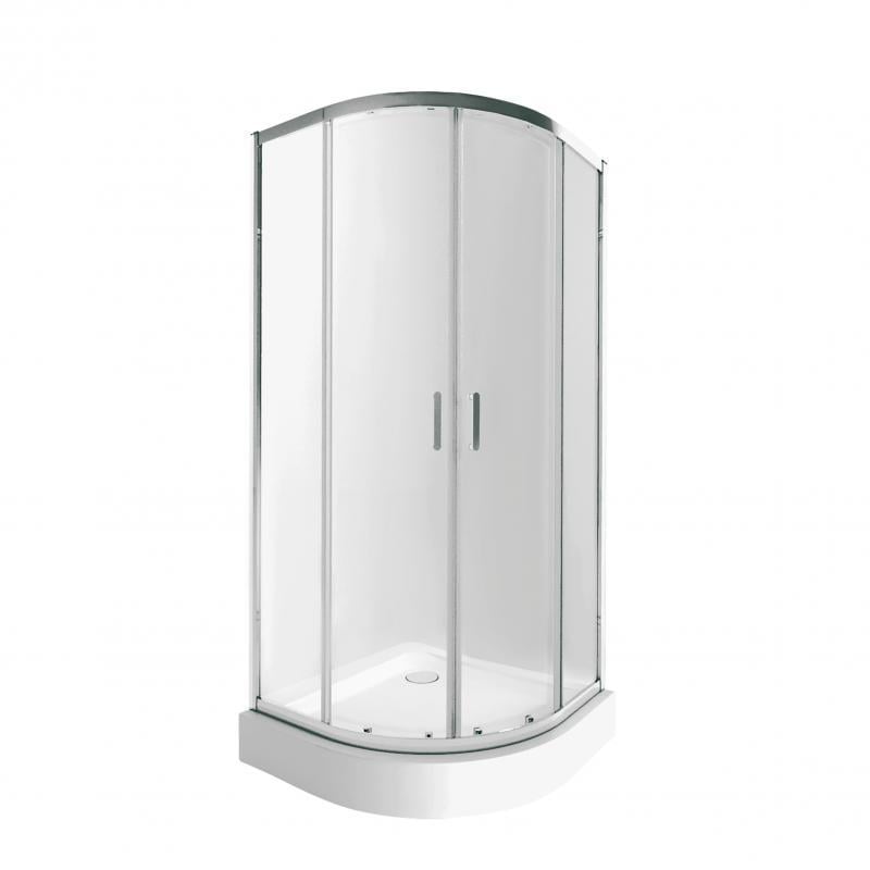 Душевая кабина Qtap Taurus CRM1011AC6 полукруглая 100х100 см с душевым поддоном Qtap ROBIN 301112 полукруглая акриловая (FRRS00048946)