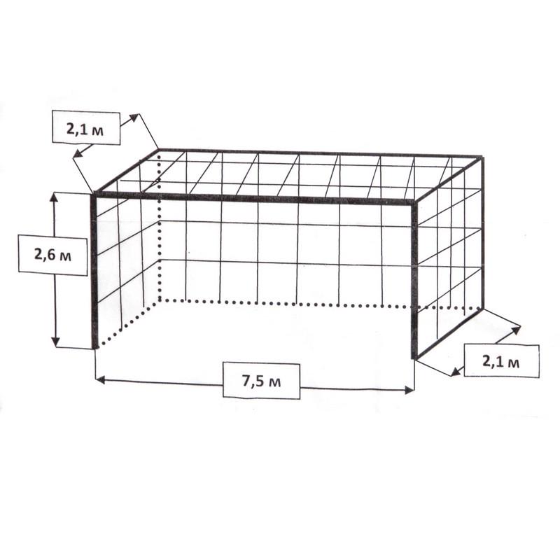 Сітка на ворота Zelart SP-Planeta ЕВРО SO-2322 тренувальна безвузлова 2,6х7,5 м 2 шт. (DR007976) - фото 6
