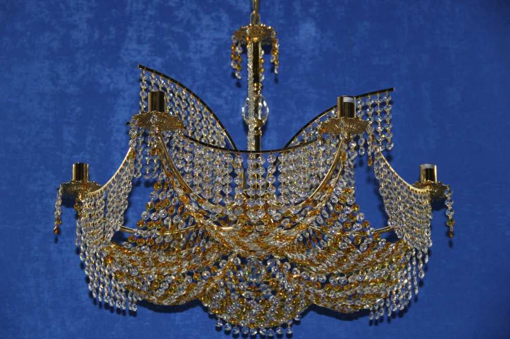 Хрустальная люстра L30098/6 FGD/WT Золото/Белый (AN000618)