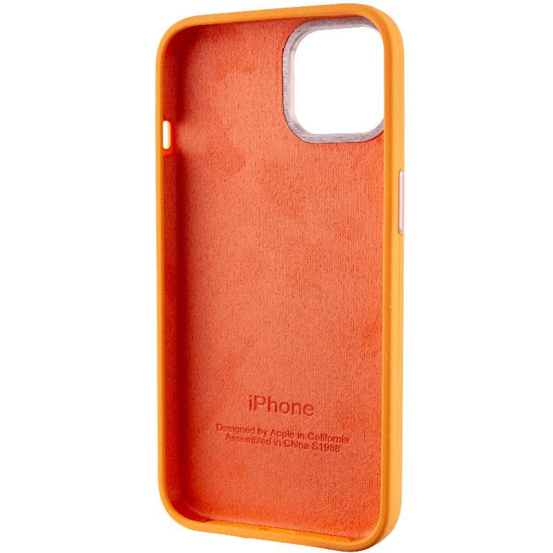 Противоударный чехол Silicone Case Metal Buttons (AA) для Apple iPhone 14 (6.1") Оранжевый / Marigold - фото 5