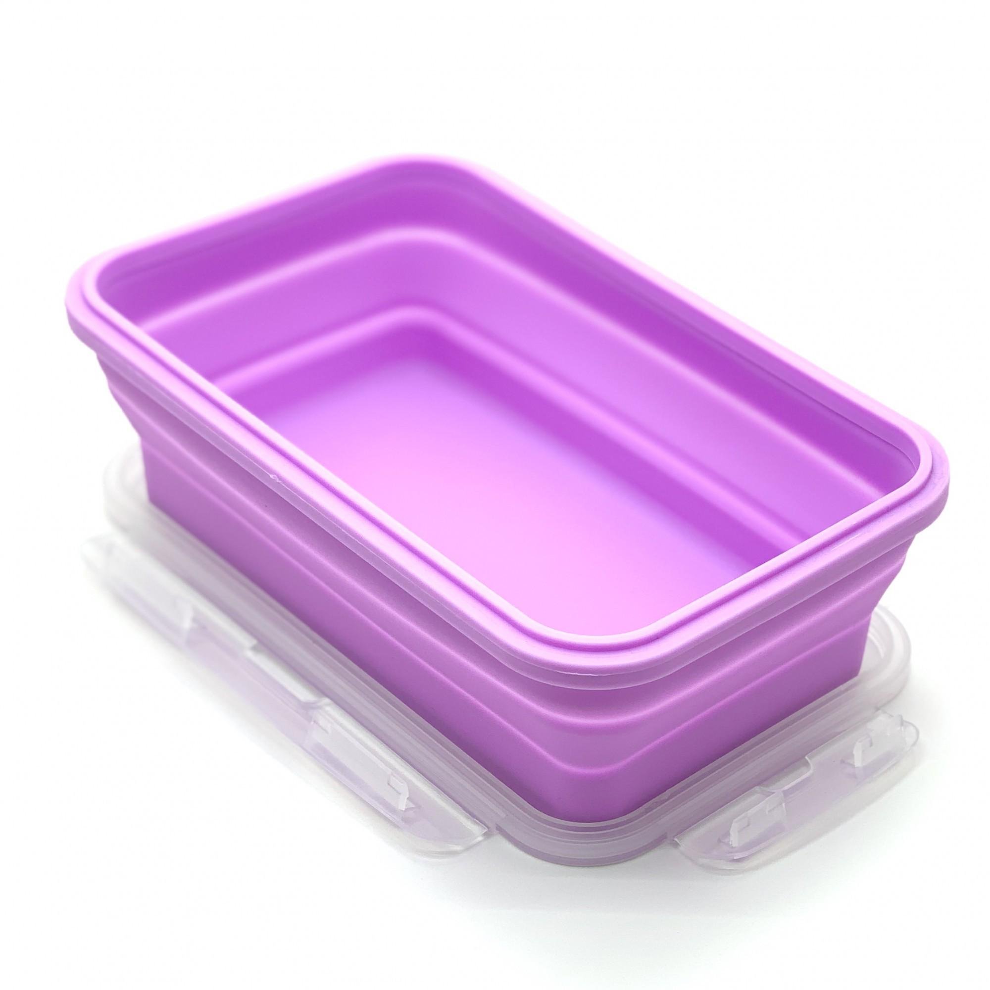 Контейнер судок складной пищевой силиконовый Stenson MH-3395 1200 мл Фиолетовый