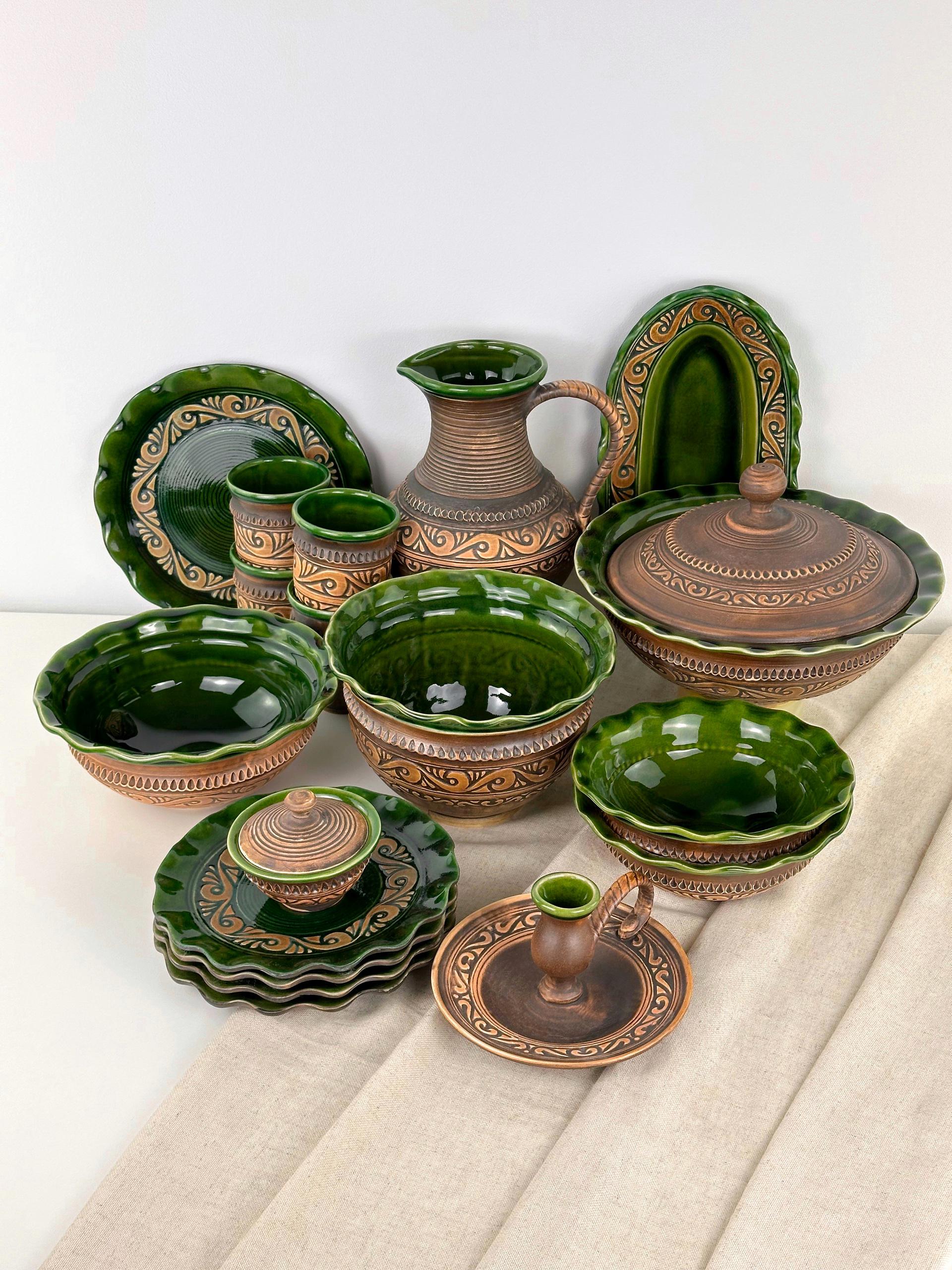 Набор глиняной посуды Рождество на 4 человек Гражда Коричневый (17019-41)