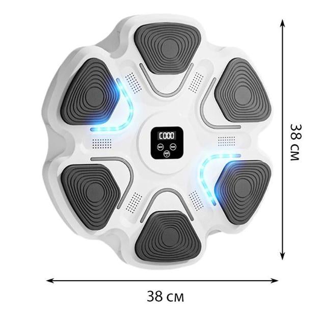 Боксерский тренажер настенный с Bluetooth с LED подсветкой Белый/Черный (23565356) - фото 3 Боксерский тренажер настенный с Bluetooth с LED подсветкой Белый/Черный (23565356) - фото 3