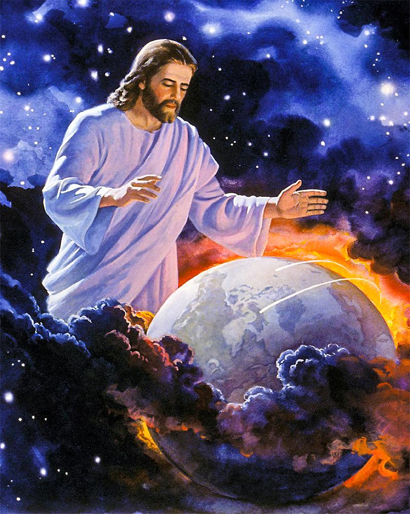 Алмазна мозаїка SHLab Ісус Охороняє Світ вишивка камінням SH-30195 повна викладка 40x50 см (30195)