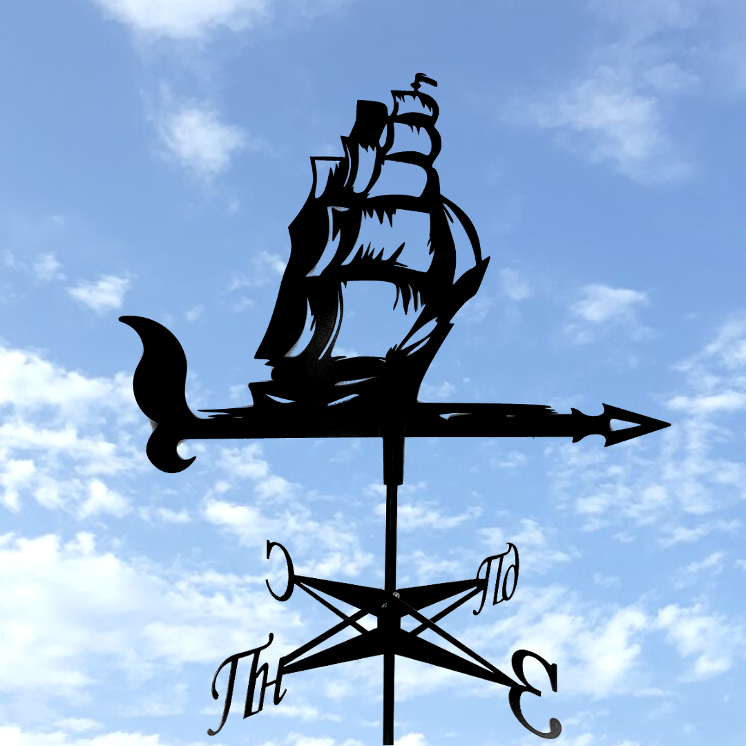 Флюгер на дах Корабель Червоні вітрила Чорний (20006614) - фото 2