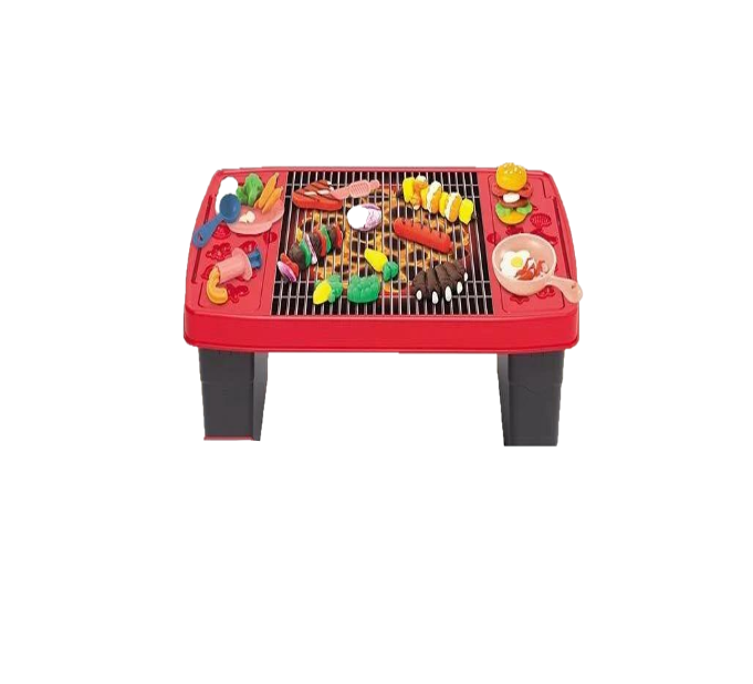 Тесто для лепки Барбекю 8638 игровой столик/посуда/10 цветов теста/формочки (147462)