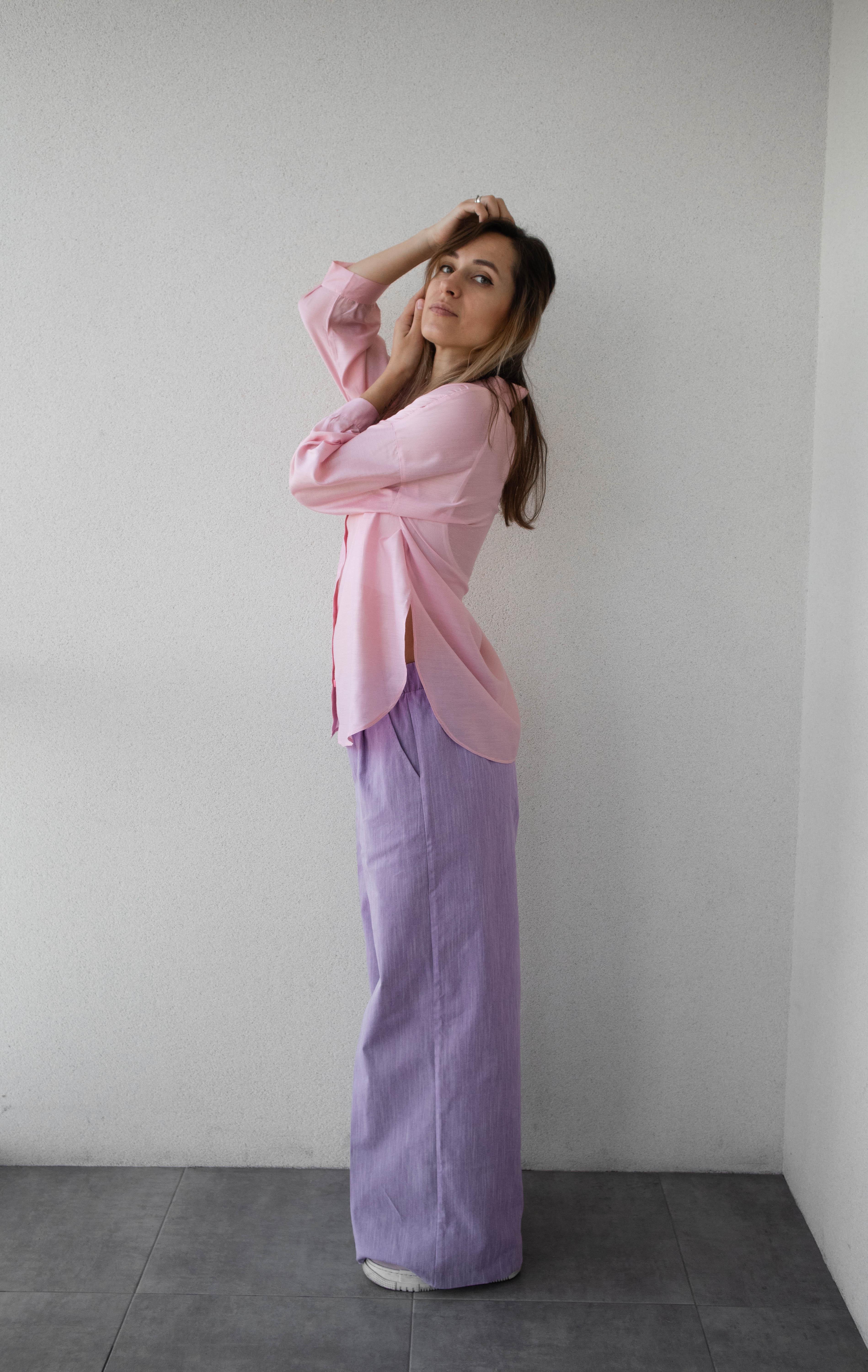 Штани палаццо жіночі VSlatinina джинсові L Фіолетовий (012345678946) - фото 2 Штани палаццо жіночі VSlatinina джинсові L Фіолетовий (012345678946) - фото 2