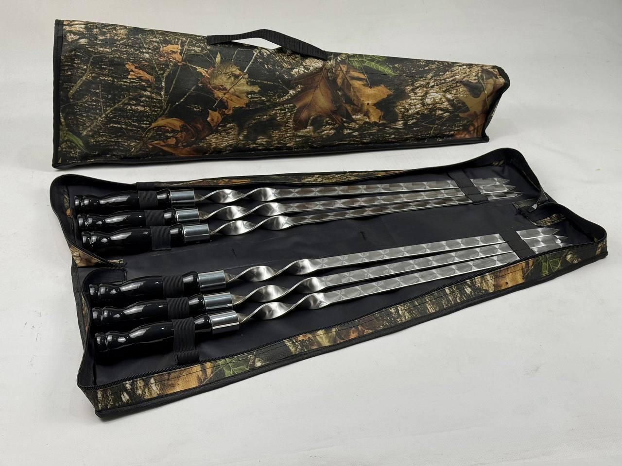 Набір шампурів для люля-кебаба із нержавіючої сталі з чохлом 6 шт. Чорний (21-10-NB-2302) - фото 2 Набір шампурів для люля-кебаба із нержавіючої сталі з чохлом 6 шт. Чорний (21-10-NB-2302) - фото 2