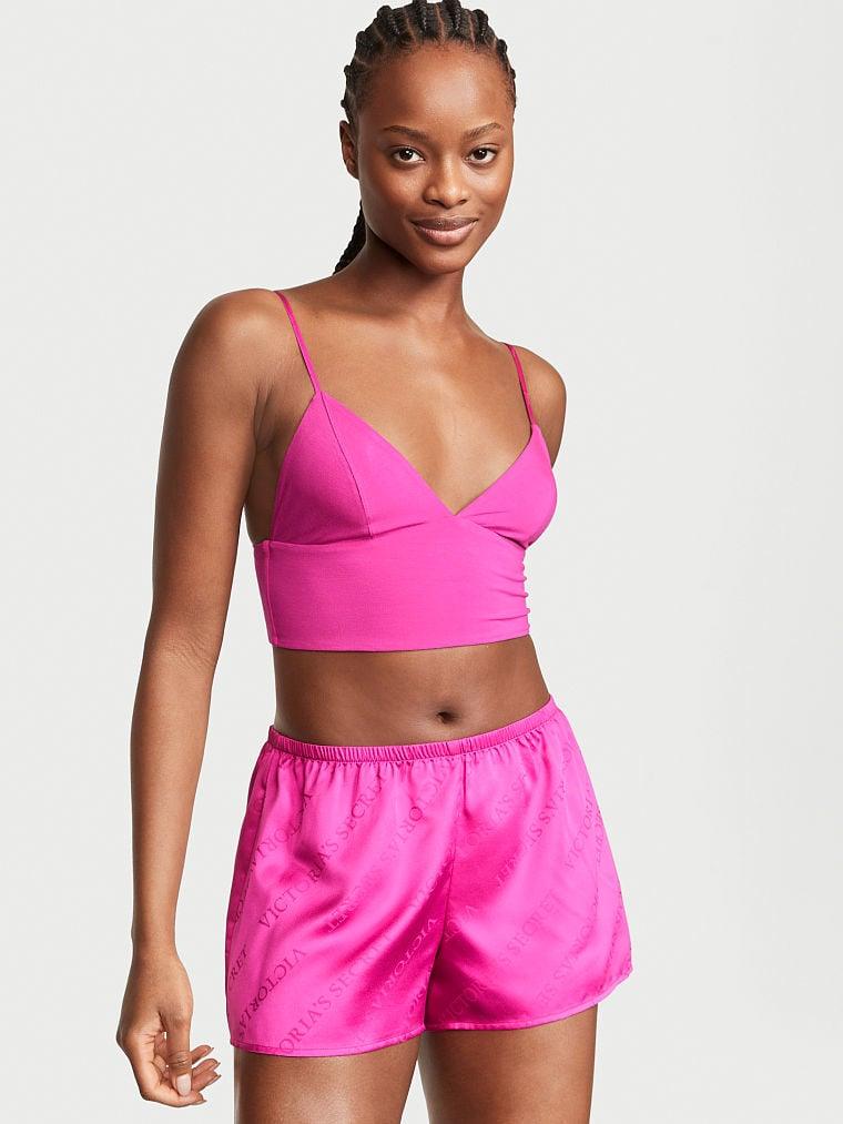 Пижама Victoria's Secret Modal Cropped Cami Satin шортики/маечка M Розовый (2041618144)