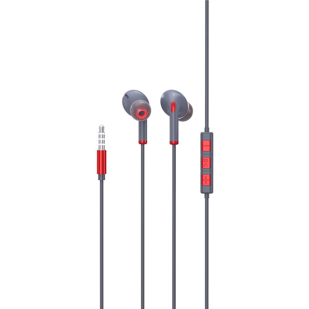 Гарнитура проводная SkyDolphin SR01 3,5 мм с микрофоном на проводе Red (HF-000475)