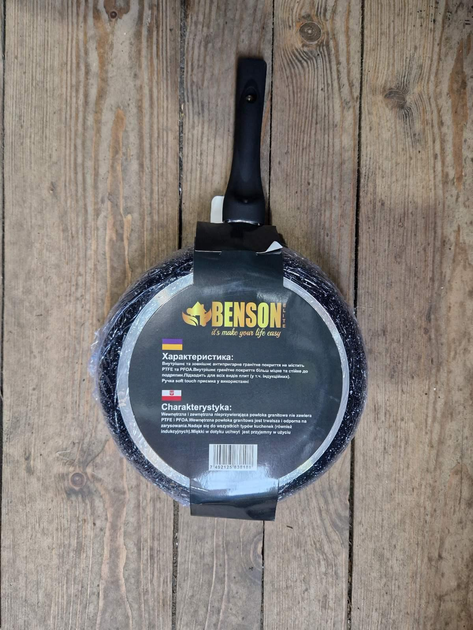 Сковорода Benson BN-519 26 см з кришкою (ML-05267) - фото 5 Сковорода Benson BN-519 26 см з кришкою (ML-05267) - фото 5
