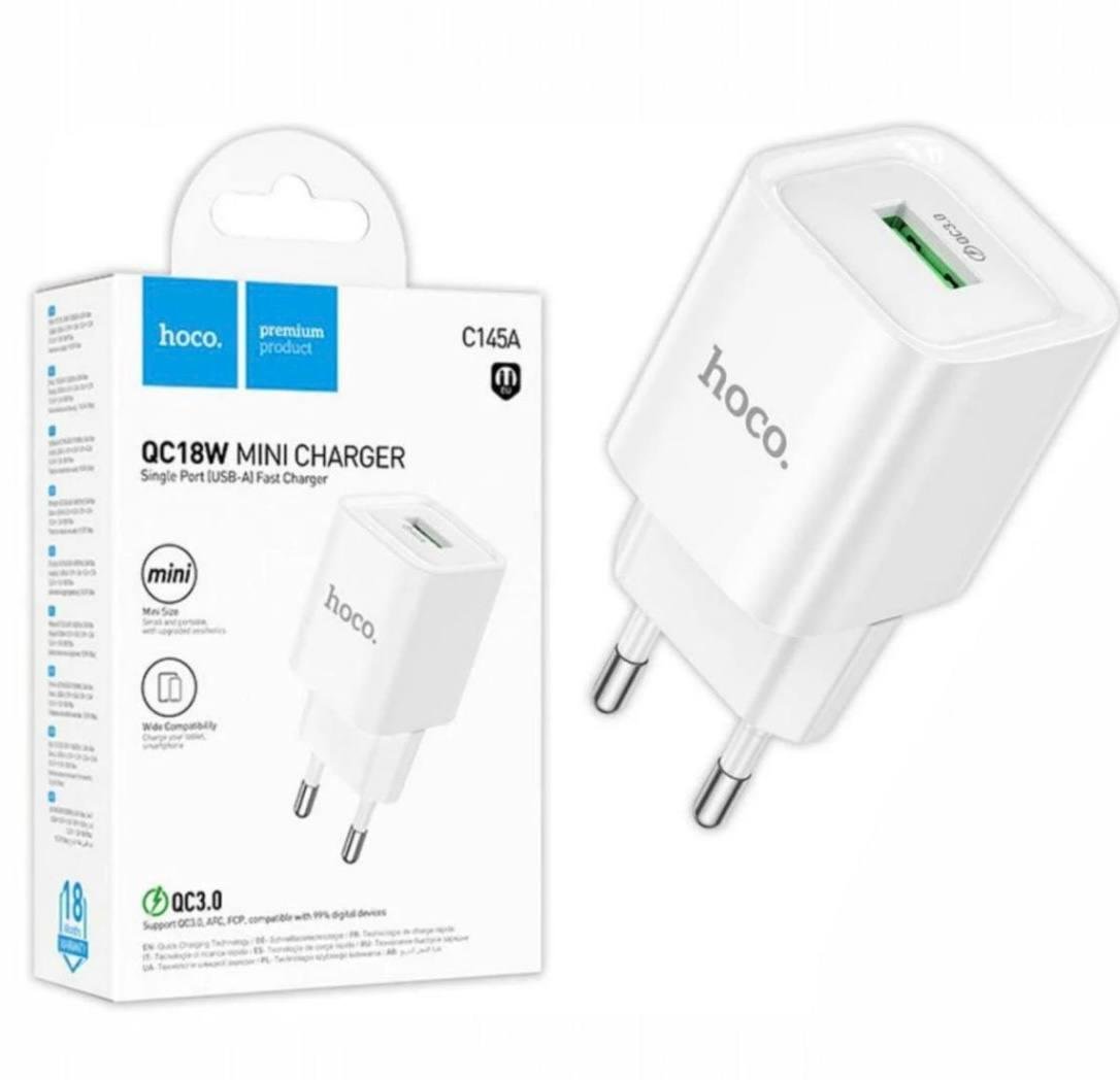 Зарядний пристрій для телефонів Hoco C145A Charm 1 порт USB QC 3.0 White (м00670)