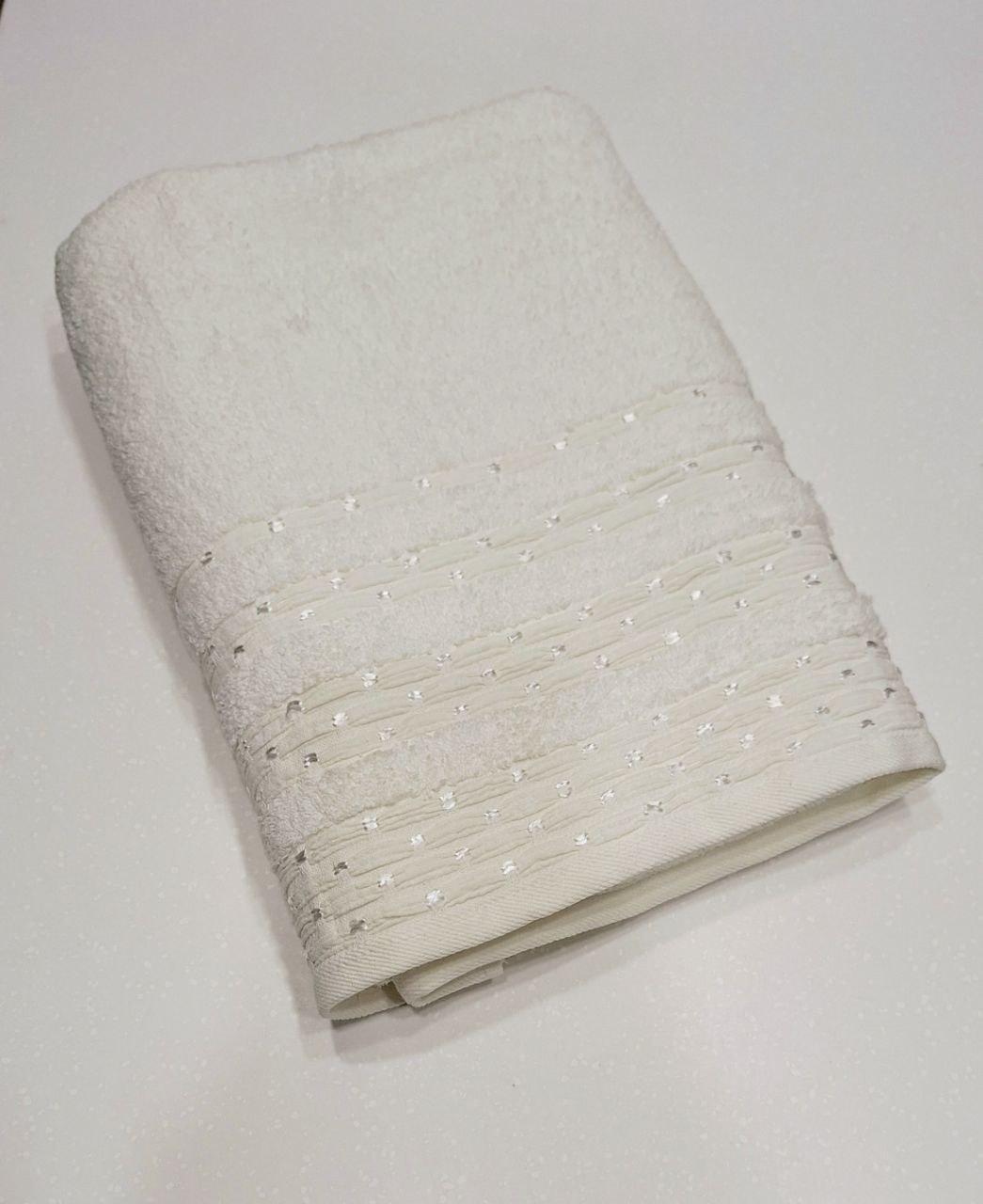 Полотенце махровое Cestepe VIP Cotton Сауна 90x150 см Нежно-кремовый (389)